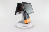 Système de terminal de point de vente CITAQ D1 à double écran Android/Windows 10 avec écran tactile capacitif et construction en métal/alliage d'aluminium