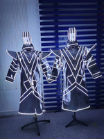 Discothèque RGB Smart Pixels LED Robot Costume Costume Vêtements Costume Vêtements Lumineux pour la fête Scène Danse Performance
