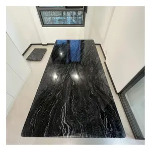 Marbre d'ébène de style unique fournisseur chinois marbre noir personnalisé décorations d'intérieur durables