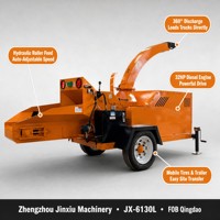 Broyeur à bois mobile diesel municipal à alimentation par rouleaux hydrauliques, facile à utiliser, adapté aux papeteries