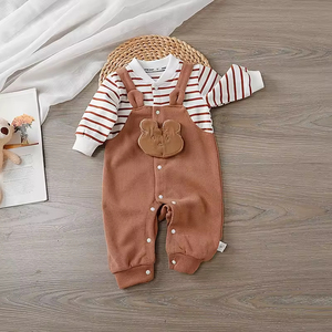 Set di Abbigliamento per <span class=keywords><strong>Bambini</strong></span> OEM ODM Personalizzato, Stile Casual per Neonati, <span class=keywords><strong>Tuta</strong></span> in 100% Cotone Tinta Unita - Product Image 3