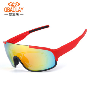 แว่นกันแดดโพลาไรซ์ OBAOLAY สำหรับปั่นจักรยาน เลนส์มิเรอร์ ป้องกันลม ครอบเต็มกรอบ แว่นตากีฬาสำหรับกิจกรรมกลางแจ้ง - Product Image 5