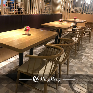 Silla de mesa de restaurante occidental de madera maciza, muebles de bar, comedor, <span class=keywords><strong>cocina</strong></span>, cabina de fideos, asiento, mesa y silla - Product Image 4