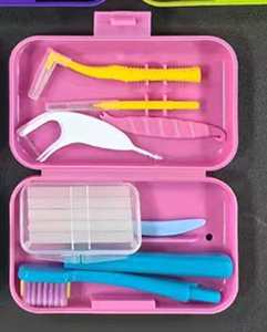 2025 7 pièces Portable maison gomme orthodontique soins bucco-dentaires voyage pliable interdentaire brosse dentaire Kit boîte de rangement protection - Product Image 4