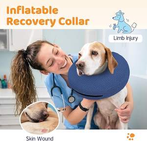 Farklı boyutlarda şişme yumuşak köpek tasmaları Waffle kumaş köpek boyun yaka Pet köpek postoperatif şişme kurtarma yaka - Product Image 4