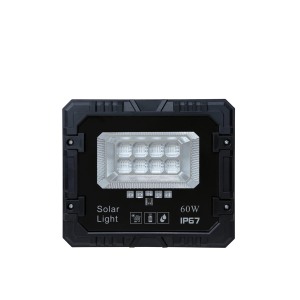 Projecteur LED solaire 60W IP65 Lumière du jour 5000K COB Corps en aluminium Montage en surface Éclairage extérieur de jardin Certifié CE Télécommande - Product Image 1
