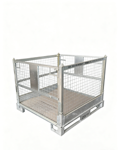 Yougu Ağır Hizmet Tipi Galvanizli Çelik Toz Boyalı İstiflenebilir Katlanabilir Endüstriyel Depo Konteyneri Stillage Kafes Konteyner Kutusu - Product Image 3