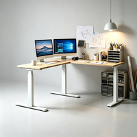 Cadre de bureau électrique réglable en hauteur en forme de L, OEM, avec pied de table à 3 niveaux pour bureau assis-debout, assemblage DIY