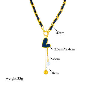 2024 New Arrivals Trendy Non-Tarnish 316L Stainless Steel 18K Gold Plated Irregular Heart Shape Pendant <b>Necklace</b> for Women Party - Product Image 5