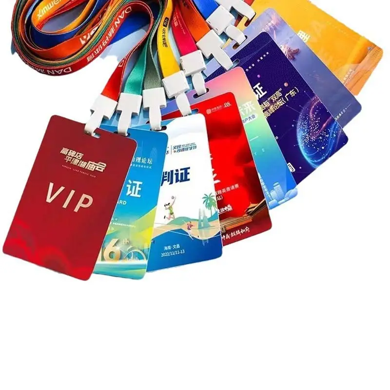 Customized participation chest badge PVC card hanging rope work permit
