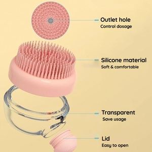 Custom logo Handheld Soft Silicone Comb for <b>Pet</b> Bathing Cleaning Shampoo Dispensing <b>Brush</b> for Dogs Cats Plastic Rubber Supplies - Product Image 5