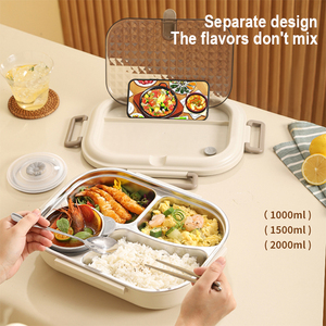 Ý tưởng sản phẩm mới 2025 Hộp cơm trưa di động dễ thương, chống rò rỉ, in logo tùy chỉnh, chất liệu thép không gỉ, dành cho trẻ em - Product Image 4