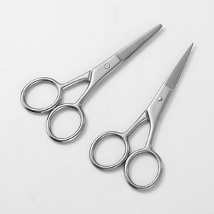 Recortador de vello nasal de punta redonda de acero inoxidable, recortador de barba, recortador de vello nasal, tijeras de maquillaje, recortador de cejas, pequeño - Product Image 3
