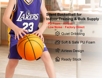 Ballon de basket silencieux en mousse PU souple taille 3, ballon d'entraînement silencieux anti-impact pour la pratique en salle, ballon de basket muet pour enfants et adultes