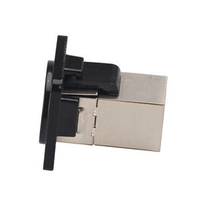 Khớp nối Ethernet chống nước <span class=keywords><strong>RJ45</strong></span> Cat6 <span class=keywords><strong>Keystone</strong></span> Jack 8P8C loại D, hợp kim kẽm, mặt đen, kiểu lắp đặt thẳng hàng - Product Image 6