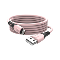 Kabel pengisi daya cepat, kabel Data silikon cair 1m 3a USB tipe-c warna