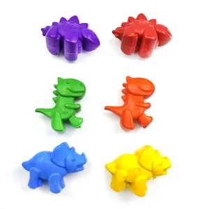 high quality Non Toxic 3D Animal Dinosaur car butterfly horse shape plastic Crayon for Children