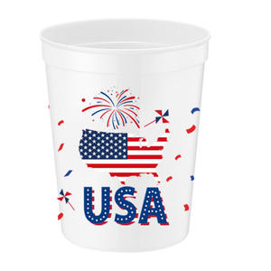 Gobelets en plastique patriotiques BST 16oz USA, gobelets jetables pour les fêtes du 4 juillet, du Memorial Day et les événements à thème américain - Product Image 5