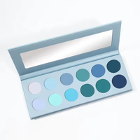 Palette de fards à paupières minéraux scintillants 12 couleurs à marque privée, logo personnalisé, résistante à l'eau, haute pigmentation, poudre mate, lisse et soyeuse, longue tenue