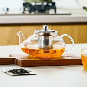 Tetera de Vidrio de Borosilicato Transparente, Ecológica, Apta para Lavavajillas, con Infusor Moderno, para Beber Té, 400-1000 ml, para el Hogar - Product Image 4