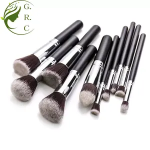A Wholesale Synthetic Private Label 9 10pcs Kabuki Make Up Brushes Custom Luxury Professional Cosmetic Makeup Brush Set