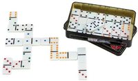 Jeu de dominos en mélamine de haute qualité dans une boîte en fer blanc attrayante