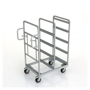 Mobile Sorting Trolley for Euro Storage Crates 4 Tier Metal Picking <b>Cart</b> with <b>Wheels</b> for Warehouse and Supermarket - Product Image 2