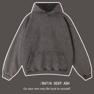 Pull-over à capuche surdimensionné XL pour hommes, en coton lourd, impression personnalisée, motif uni, vente en gros - Product Image 6