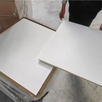 Panneau acoustique en laine minérale carré, design moderne, peinture blanche, léger, insonorisant, ignifuge, classe Acoustic Panel