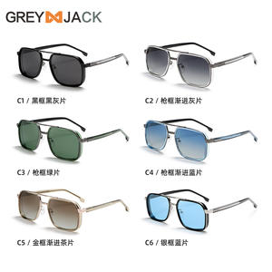 Lunettes de soleil polarisées pour homme Greyjack, monture en métal noire, verres TAC UV400 Type 3, pour la conduite, les activités de plein air et la pêche - Product Image 5