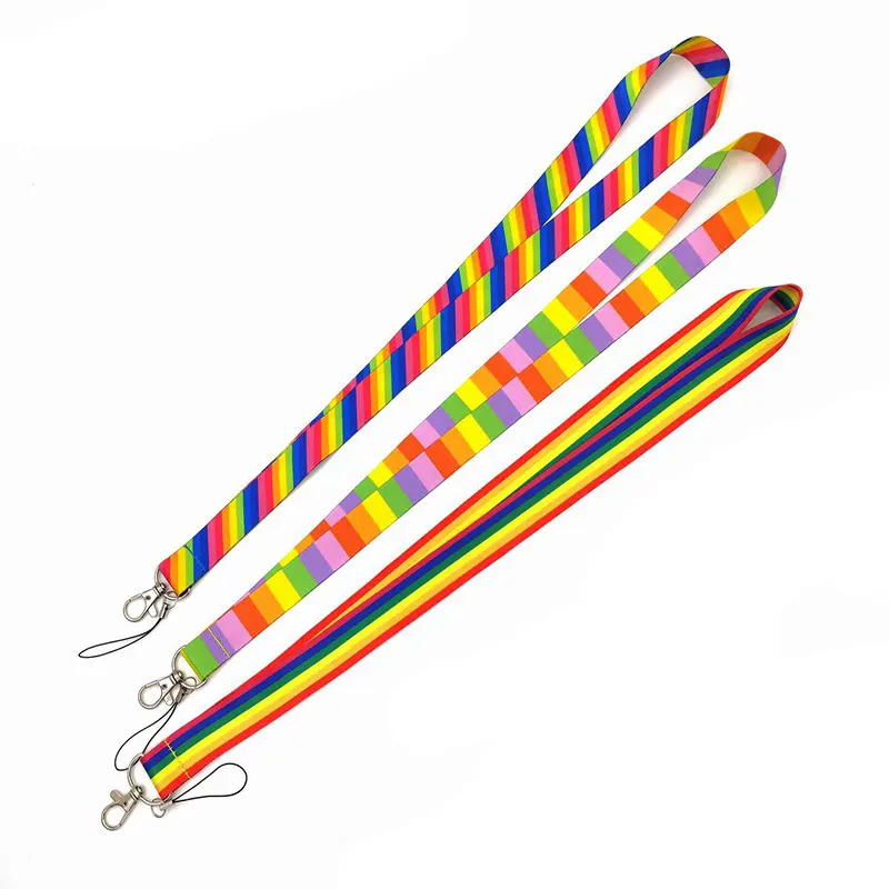Дешевая Персонализированная полиэфирная цепочка для ключей на шее, шелкография, сублимированная печать на заказ, двусторонний шнурок с логотипом