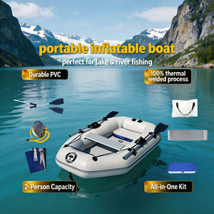 Gommone Gonfiabile Portatile per 2 Persone con Fondo in Materiale Air Mat, 100% Termosaldato Senza Colla, per Pesca e Divertimento - Product Image 1