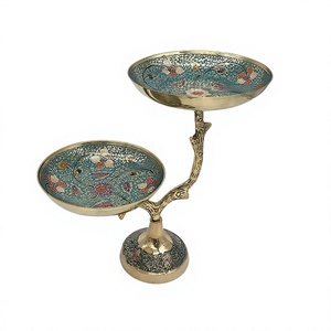 Soporte para pasteles de latón de diseño admirable, de 2 niveles, de la más alta calidad, redondo, para aperitivos y pasteles, para fiestas y eventos. - Product Image 1