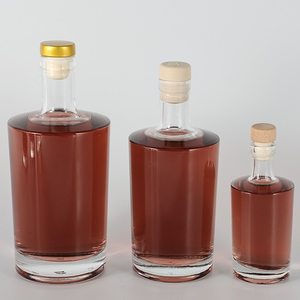 100 ml 380ml 500ml <span class=keywords><strong>750ml</strong></span> rõ ràng hình tròn siêu <span class=keywords><strong>Flint</strong></span> chai thủy tinh cho Gin Rum Vodka Whisky Brandy với nút chai - Product Image 2