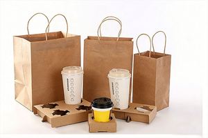 Custom Logo Brown Kraft Paper <b>Bag</b> for Fast Food Takeaway | Wholesale Packaging for Food/Retail - Product Image 3