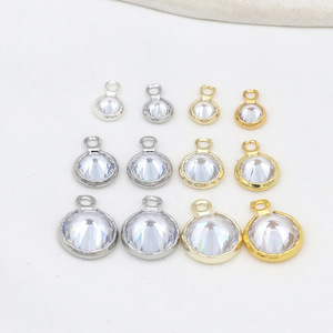 Cuentas colgantes de circonio redondas con lazo para manualidades de joyería DIY D96 - Product Image 2
