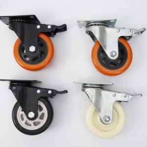 1 Zoll 1,5 Zoll 2 Zoll 2,5 Zoll leichte, kleine, starre, drehbare Rollstuhlrollen aus schwarzem PVC/Polyurethan - Product Image 4
