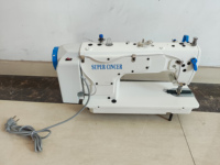 Machine à coudre industrielle Famous 8900D, point noué, alimentation manuelle, nouvelle, haute vitesse, aiguille simple, lit plat, moteur en fer, pour jeans