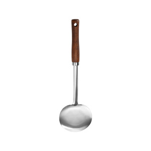 Spatule en acier inoxydable 304 Jieyang avec manche en bois, cuillère de cuisine robuste, ustensile de cuisine - Product Image 1