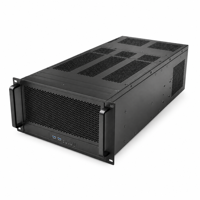 Boîtier de serveur GPU 4U noir personnalisé TZR, en tôle thermolaquée, montable en rack, OEM ODM pour l'entraînement IA et les clusters HPC