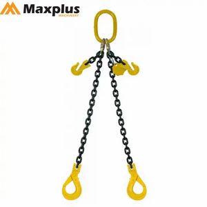 Cadena de elevación de doble brazo de acero soldado para transporte, G80 G100, con recubrimiento en polvo y accesorios de gancho, cadena de grúa aérea de alta resistencia - Product Image 1