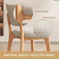 Chaise de salle à manger en cuir avec dossier rembourré, design minimaliste moderne, confortable, mobilier d'hôtel et de maison, luxe léger