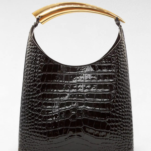 Borsa a Spalla Trendy in PU Impermeabile con Manici in Metallo per Donne, Capacità 3L+, per Uso Esterno - Product Image 1