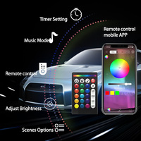 1m/3m/5m Fiber optique Led intérieur multicolore rvb Kit d'éclairage ambiant de voiture lumière ambiante pour voiture