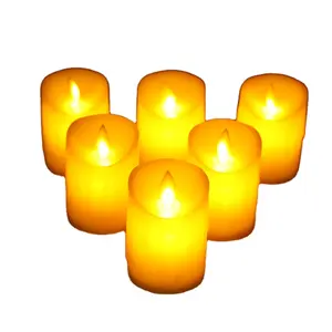 Lilin LED Tanpa Api, Set Lilin Peringatan Dioperasikan Baterai, Lilin Led dengan Pengatur Waktu untuk Dekorasi Liburan Natal Halloween