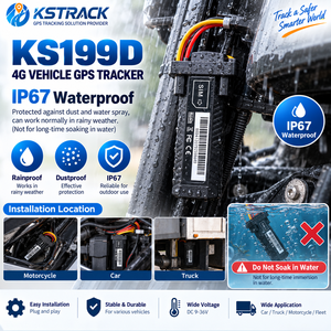 Traceur GPS 4G LTE pour véhicule KS199D IP67, avec contrôle de coupure de carburant à distance, détection ACC et suivi de flotte - Product Image 5