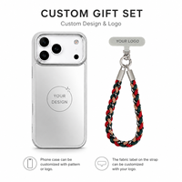 Ensemble cadeau d'accessoires de Noël personnalisés en usine : clochettes de renne, coque de téléphone, cordon de poignet, porte-clés pour iPhone 18 17 Pro Max