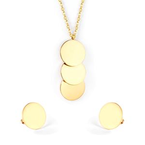 Collar de Acero Inoxidable con Baño de Oro de 18k, Cadena de Bolas Pequeñas, Conjunto de Joyería para Mujer, Venta al Por Mayor - Product Image 1