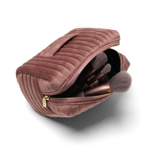 حقيبة مستحضرات تجميل مخملية، منظم إكسسوارات ومجوهرات، هدية ترويجية للصالونات، حقائب مكياج مخصصة للنساء بسحاب - Product Image 2