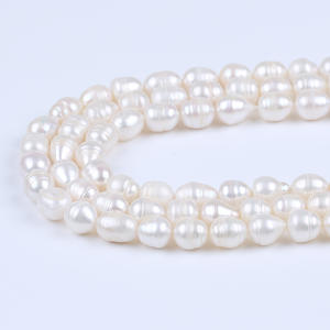 Promotion de perles d'eau douce naturelles en forme de riz, 11-12 mm, blanches, faites à la main, matériaux de bijouterie DIY, vente en gros à Zhuji - Product Image 4